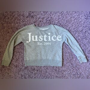 Justice logo gray active sweatshirt size 12